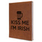 Kiss Me I'm Irish Leather Sketchbook - Large - Single Sided - Angled View