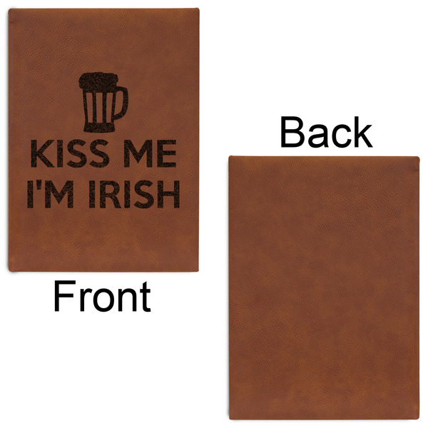 Kiss Me I'm Irish Leatherette Journal - Large - Single Sided - Front & Back View