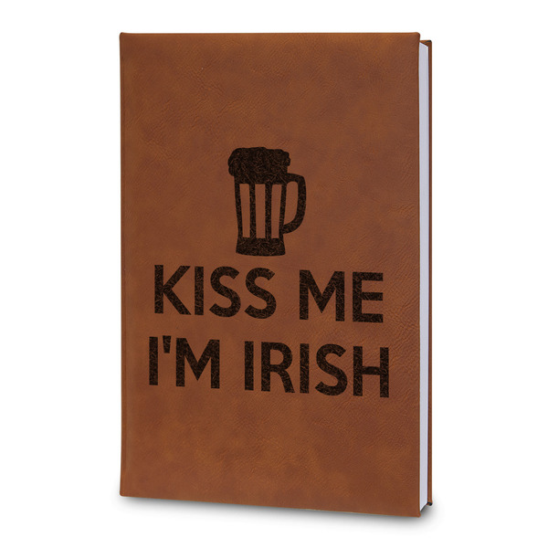 Custom Kiss Me I'm Irish Leatherette Journal - Large - Double Sided
