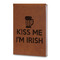 Kiss Me I'm Irish Leatherette Journals - Large - Double Sided - Angled View