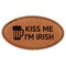 Kiss Me I'm Irish Leatherette Oval Name Badge with Magnet (Personalized)