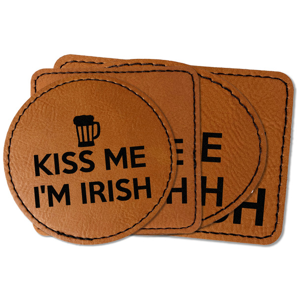 Custom Kiss Me I'm Irish Faux Leather Iron On Patch