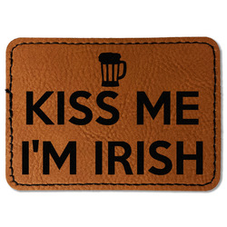 Kiss Me I'm Irish Faux Leather Iron On Patch - Rectangle
