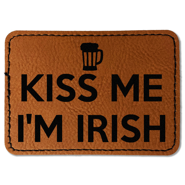 Kiss Me I'm Irish Leatherette Patches - Rectangle