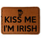 Kiss Me I'm Irish Faux Leather Iron On Patch - Rectangle