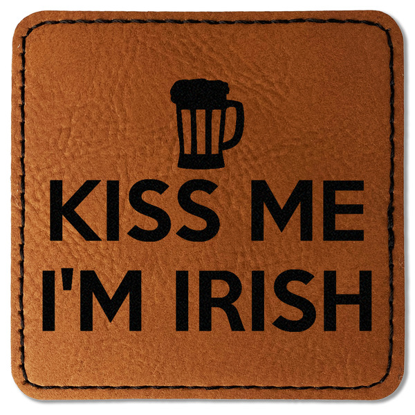 Kiss Me I'm Irish Leatherette Patches - Square