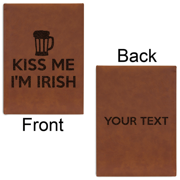 Kiss Me I'm Irish Leatherette Sketchbooks - Large - Double Sided - Front & Back View