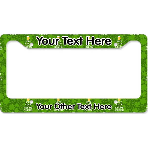 Custom Kiss Me I'm Irish License Plate Frame - Style B