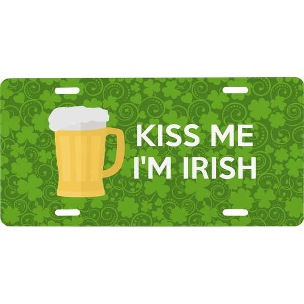 Custom Kiss Me I'm Irish Front License Plate (Personalized)