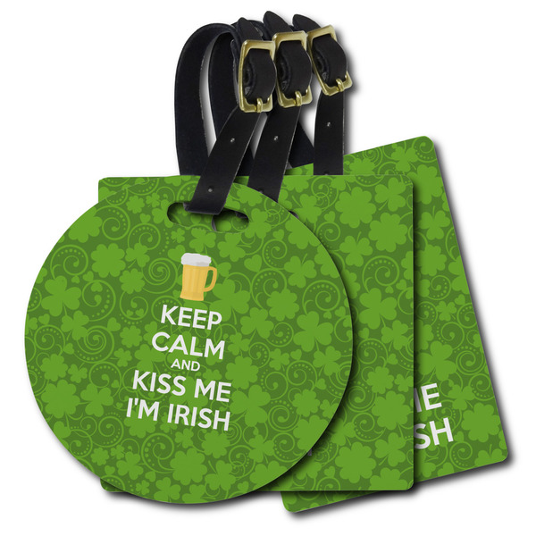 Custom Kiss Me I'm Irish Plastic Luggage Tag