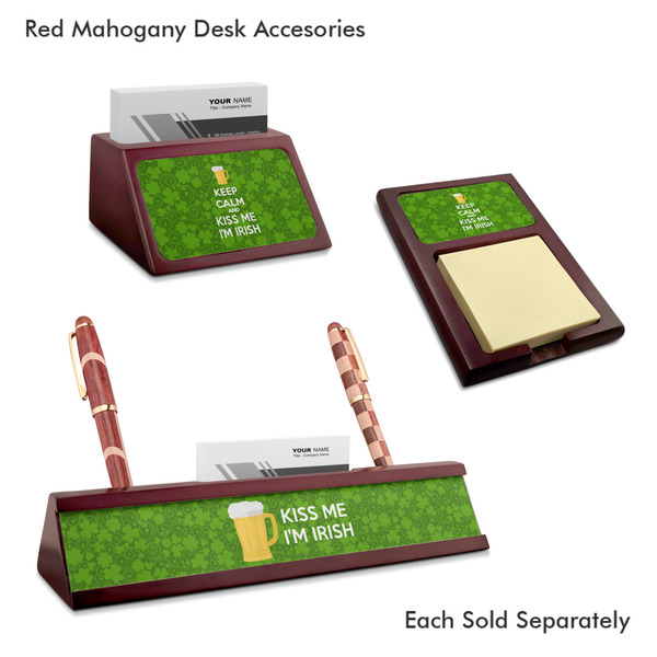 Kiss Me I'm Irish Mahogany Desk Accessories