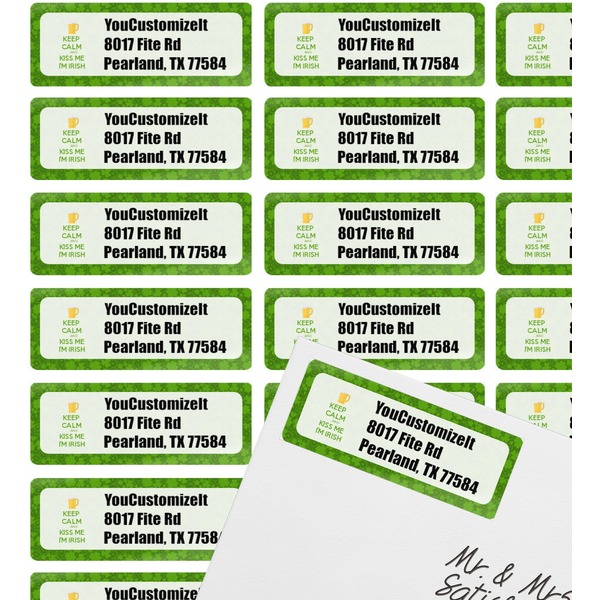 Kiss Me I'm Irish Mailing Label on Envelope - Multiple Labels