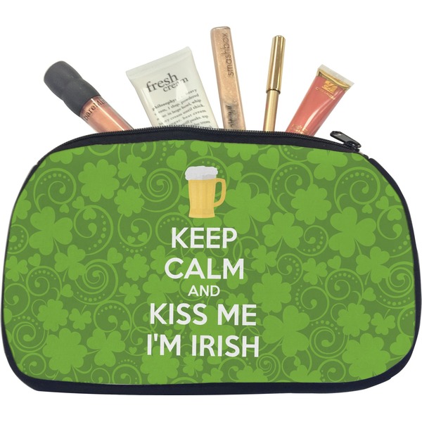 Custom Kiss Me I'm Irish Makeup / Cosmetic Bag - Medium (Personalized)
