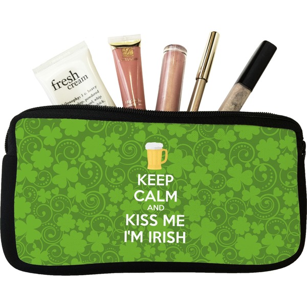 Custom Kiss Me I'm Irish Makeup / Cosmetic Bag (Personalized)