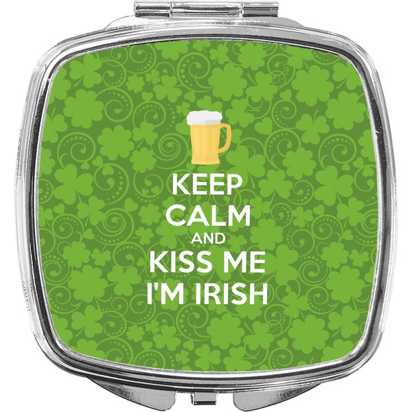 Custom Kiss Me I'm Irish Compact Makeup Mirror (Personalized)