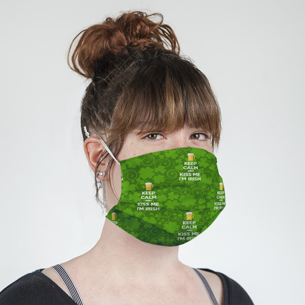 Kiss Me I'm Irish Mask - Quarter View on Girl