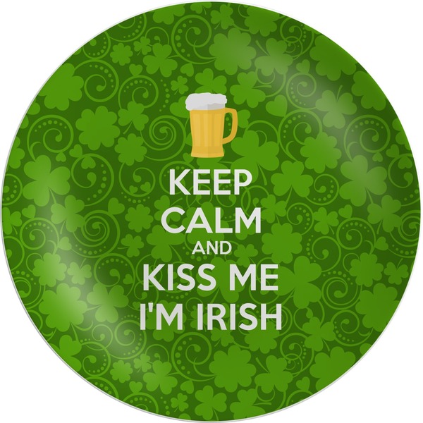 Custom Kiss Me I'm Irish Melamine Plate (Personalized)
