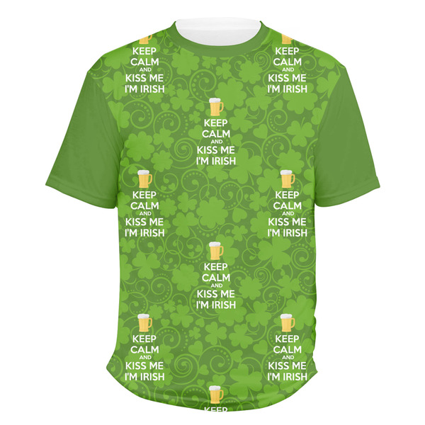 Custom Kiss Me I'm Irish Men's Crew T-Shirt - Medium (Personalized)