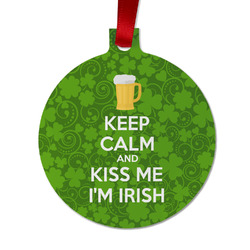 Kiss Me I'm Irish Metal Ball Ornament - Double Sided