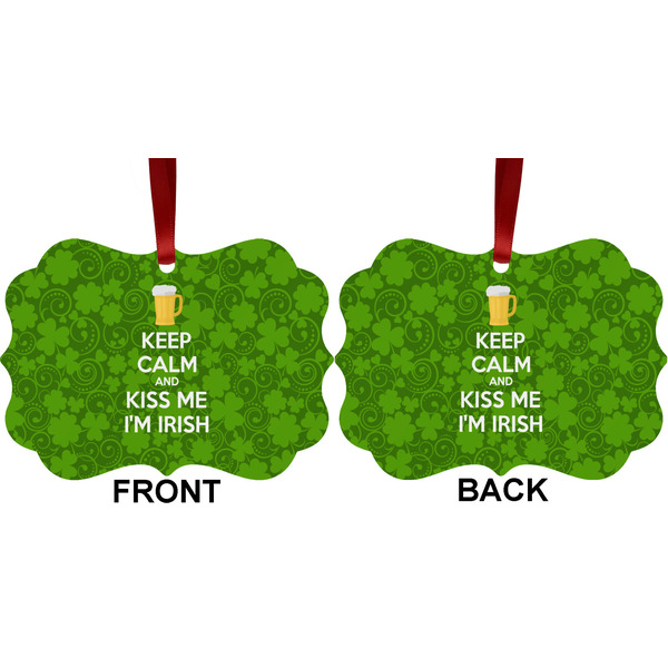 Kiss Me I'm Irish Metal Benilux Ornament - Front and Back (APPROVAL)