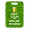 Kiss Me I'm Irish Metal Luggage Tag - Front Without Strap