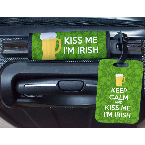 Kiss Me I'm Irish Metal Luggage Tag & Handle Wrap - In Context