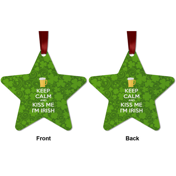 Kiss Me I'm Irish Metal Star Ornament - Front and Back