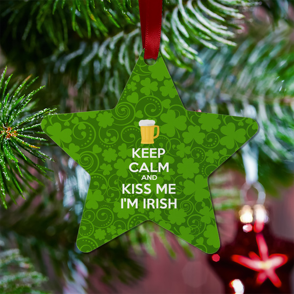 Kiss Me I'm Irish Metal Star Ornament - Lifestyle