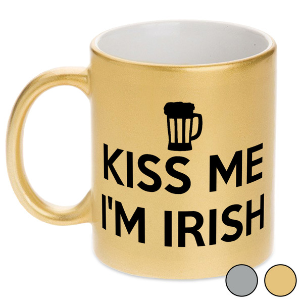 Kiss Me I'm Irish Metallic Mugs