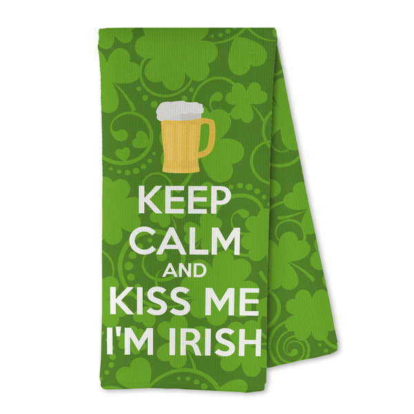Custom Kiss Me I'm Irish Kitchen Towel - Microfiber