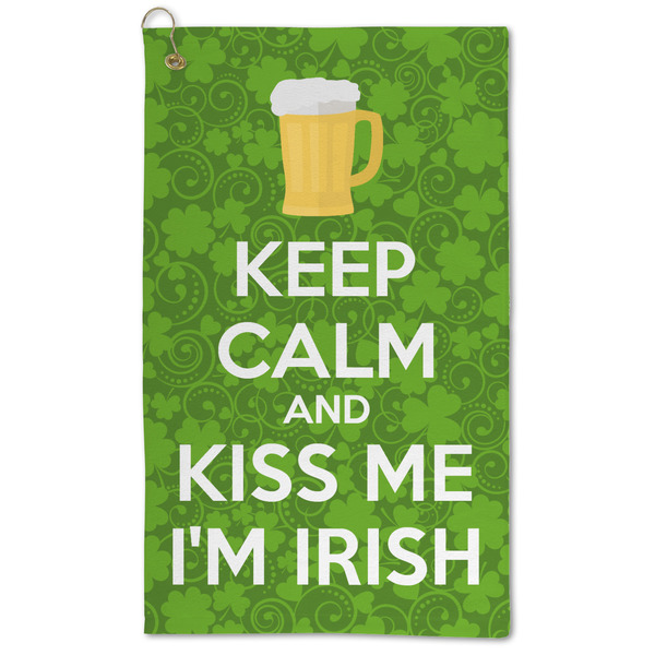 Custom Kiss Me I'm Irish Microfiber Golf Towel - Large