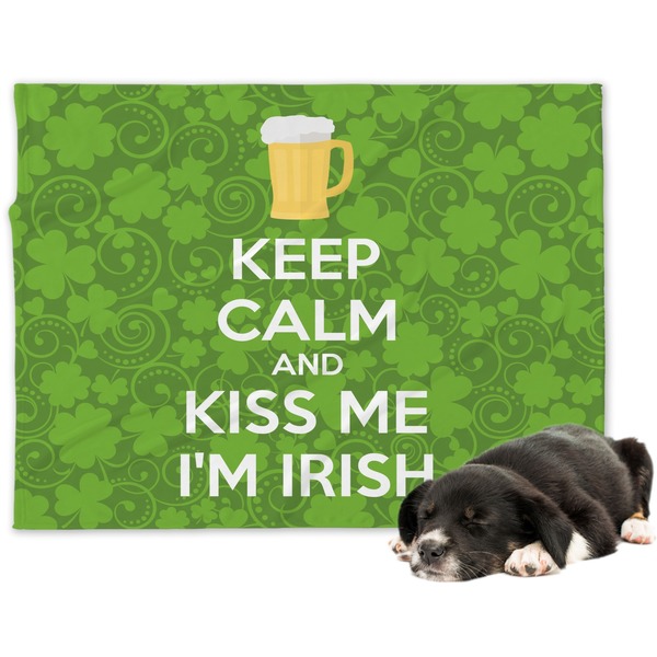 Custom Kiss Me I'm Irish Dog Blanket - Large (Personalized)
