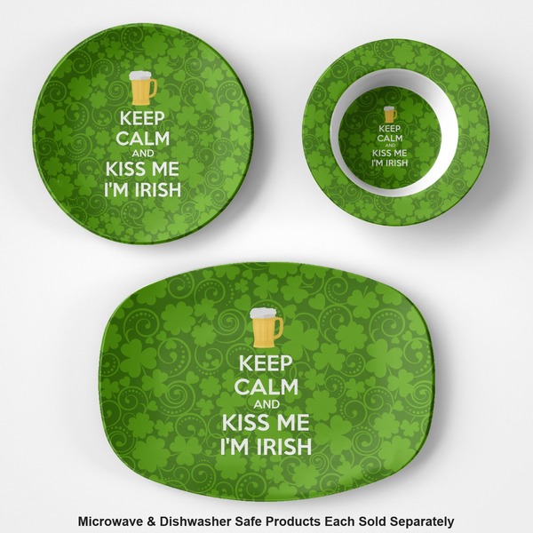 Kiss Me I'm Irish Microwave & Dishwasher Safe CP Plastic Dishware - Group