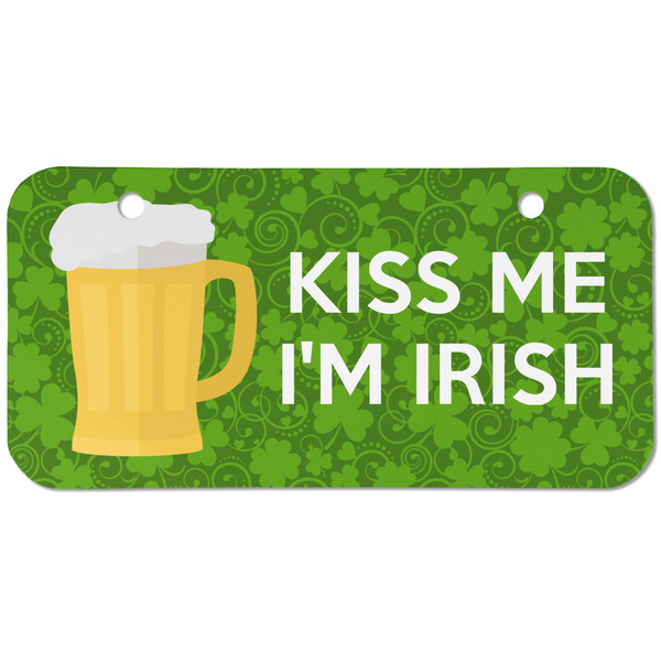 Kiss Me I'm Irish Mini Bicycle License Plate - Two Holes