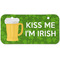 Kiss Me I'm Irish Mini Bicycle License Plate - Two Holes