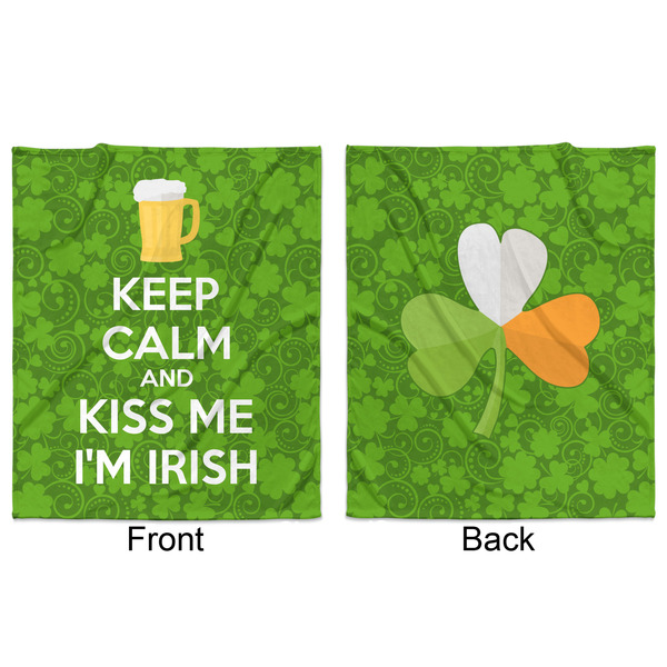 Kiss Me I'm Irish Minky Blanket - 50"x60" - Double Sided - Front & Back