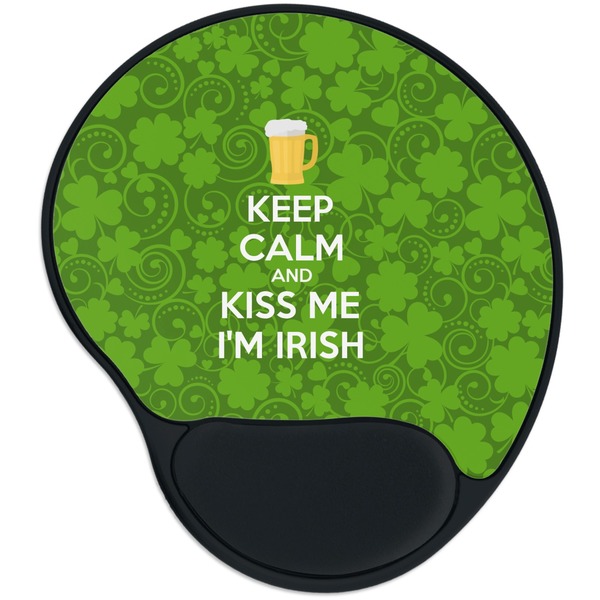 Custom Kiss Me I'm Irish Mouse Pad with Wrist Support