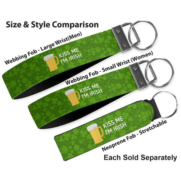 Kiss Me I'm Irish Multiple Key Ring comparison sizes