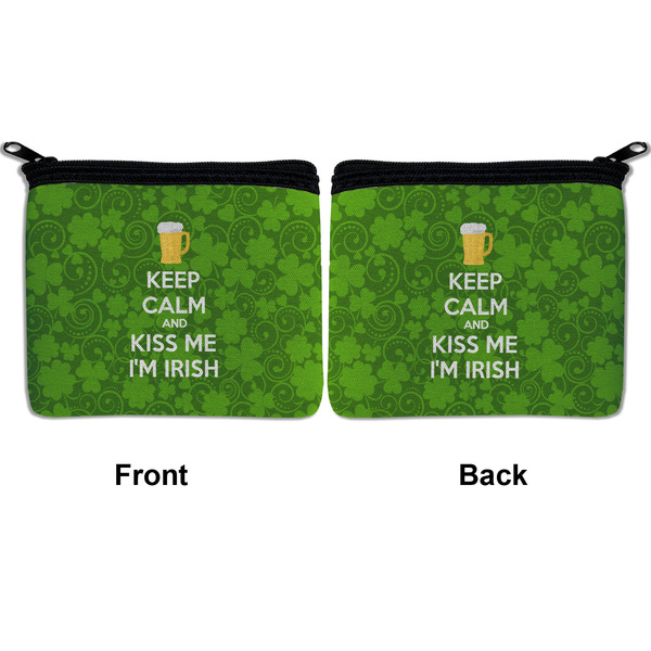 Kiss Me I'm Irish Neoprene Coin Purse - Front & Back (APPROVAL)