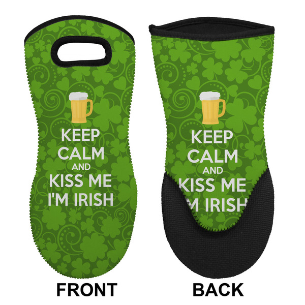 Kiss Me I'm Irish Neoprene Oven Mitt (Front & Back)