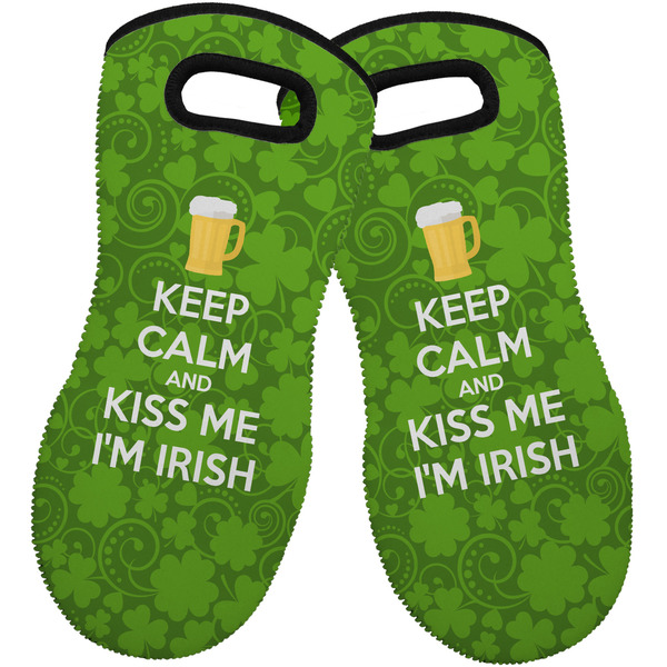 Custom Kiss Me I'm Irish Neoprene Oven Mitts - Set of 2