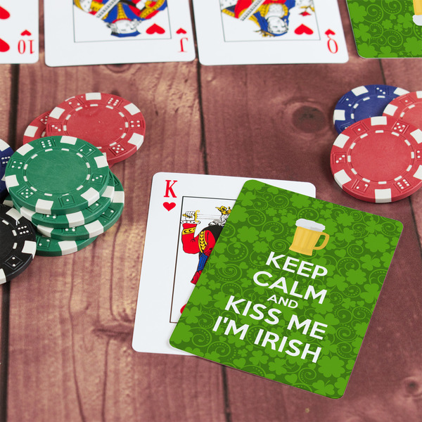 Kiss Me I'm Irish On Table with Poker Chips