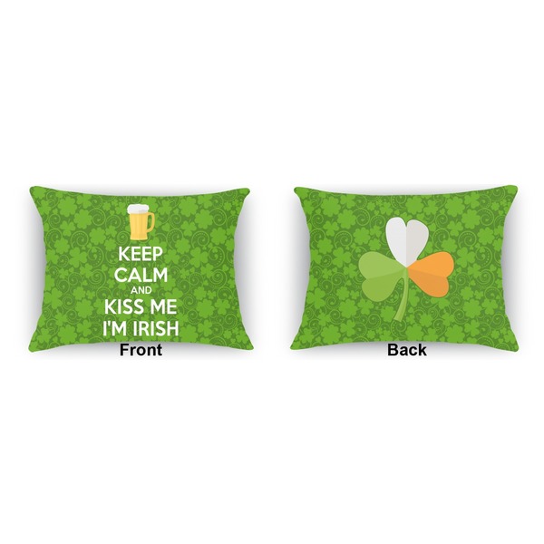 Kiss Me I'm Irish Outdoor Rectangular Throw Pillow (Front and Back)