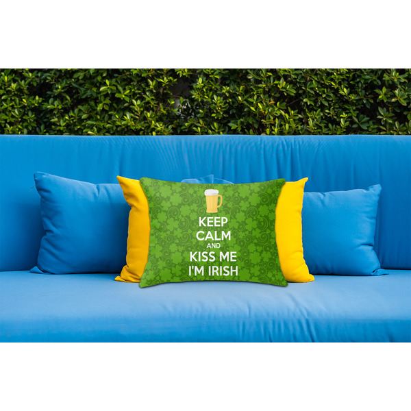 Kiss Me I'm Irish Outdoor Throw Pillow  - LIFESTYLE (Rectangular - 20x14)