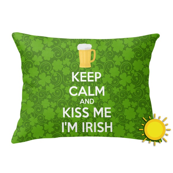 Custom Kiss Me I'm Irish Outdoor Throw Pillow (Rectangular) (Personalized)