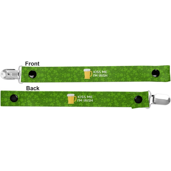 Kiss Me I'm Irish Pacifier Clip - Front and Back