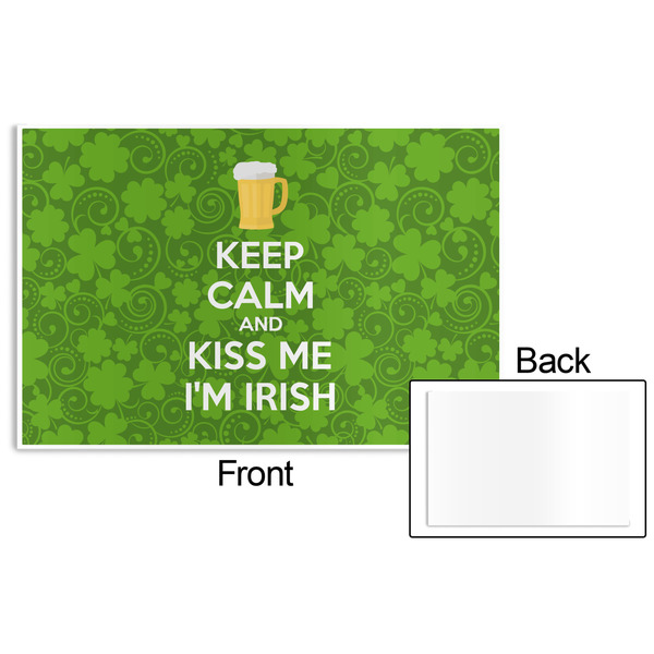 Kiss Me I'm Irish Disposable Paper Placemat - Front & Back