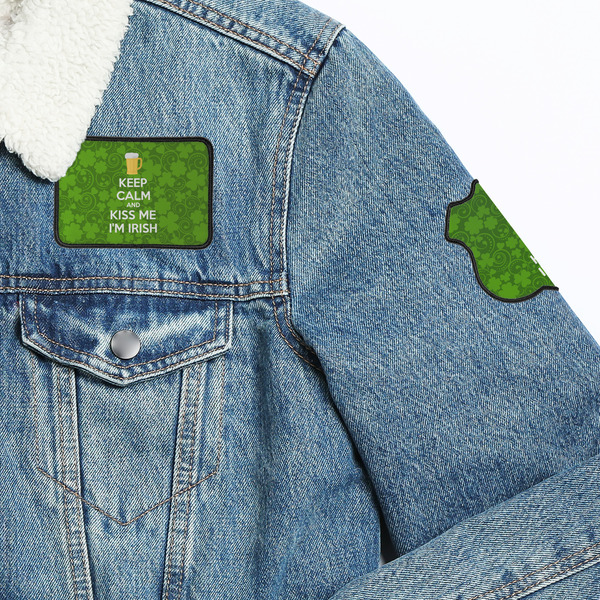 Kiss Me I'm Irish Patches Lifestyle Jean Jacket Detail