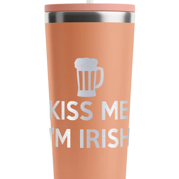 Kiss Me I'm Irish Peach RTIC Everyday Tumbler - 28 oz. - Close Up
