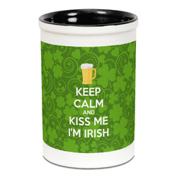 Kiss Me I'm Irish Ceramic Pencil Holders - Black